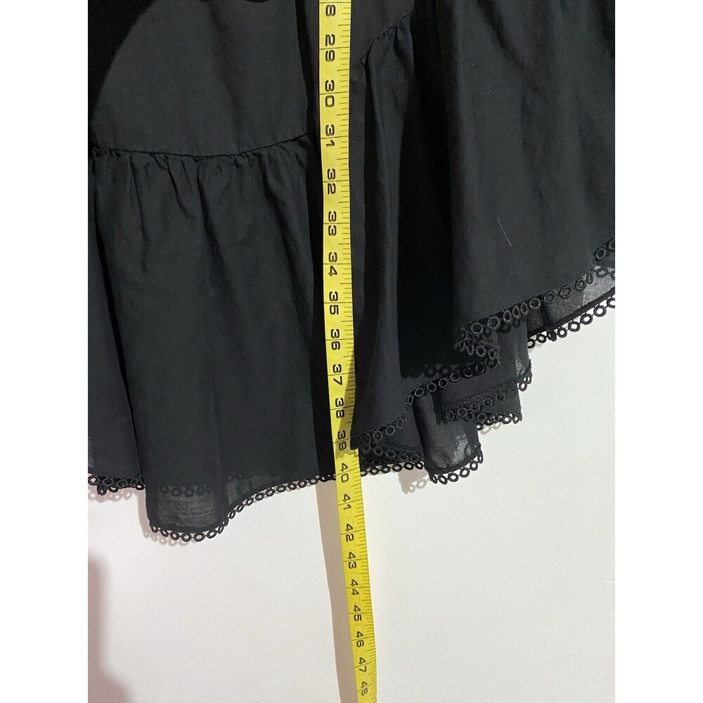 Free People Dress L Black Mini Lovers Lane Ruffle Feminine‎ Minimalist Vacation - Picture 12 of 13